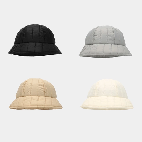 Cappello Da Pescatore Trapuntato Imbottito Caldo Inverno Autunno Nylon Tinta Unita Streetwear Retro Cupola Tesa Corta Donne Uomini