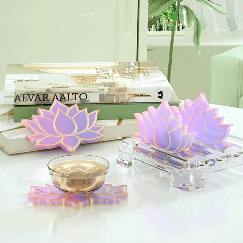 Lotus Flower Silicone Coaster Mold For Resin Casting DIY Handmade Craft Home Decoration Heat Resistant Flexible