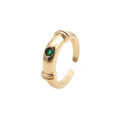 Geometrische Open Verstelbare Ring Koper Micro Pave Zirconia Ronde Kleurrijke Edelsteen Mode Sieraden Vrouwen