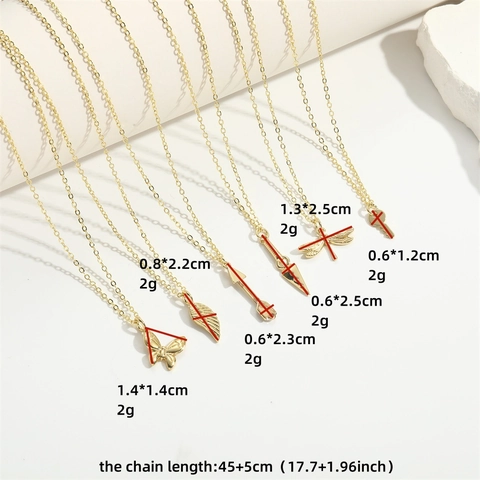 Collana Pendente Rame Libellula Farfalla Freccia Ala Chiave Gioielli Minimalisti Regalo Personalizzato