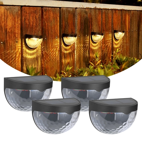 Solar Semicircle Wall Lights Waterproof LED Outdoor Garden Fence Landscape Decorative Lamps Auto Sensor