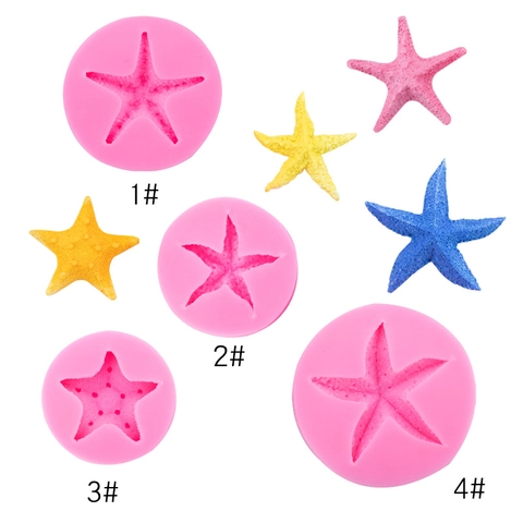 Seestern Silikonform DIY Meerestier Fondant Backwerkzeug Für Ozean Thema Kuchendekoration Schokolade Gelee Pudding Handwerk