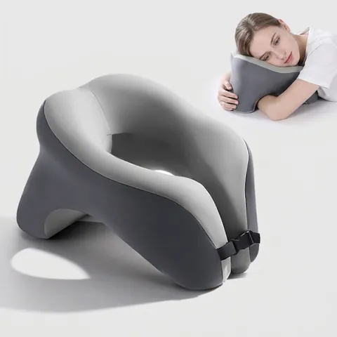 Traagschuim Middagslaap Kussen U-Vorm Ergonomisch Neksteun Voor Kantoor Reizen Hol Ademend Draagbaar Zacht Kussen