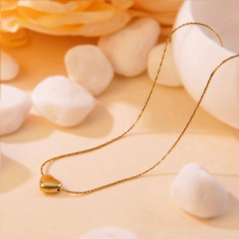 Collier Et Boucles Oreilles Coeur En Acier Inoxydable Bijoux Mode Minimalistes Pour Femmes Style Princesse Frais Fini Poli