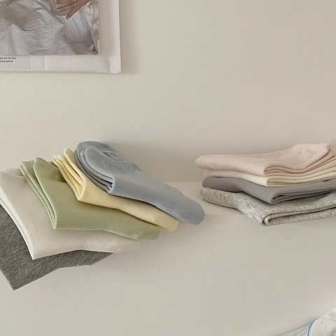 Damen Mid-Calf Socken Baumwollmischung Atmungsaktiv Weich Lässig Täglich Einfach Einfarbig Morandi Stil