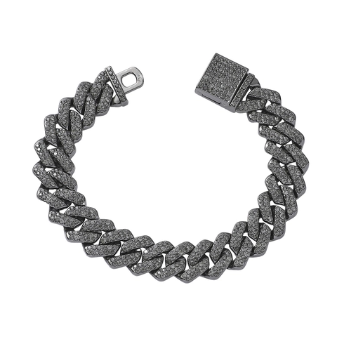 Hip Hop Legierung Strass Panzerkette Armband Für Herren Iced Out Geometrische Rhombus Kette Trendy Schmuck Geschenk