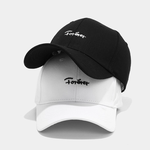Forever Letter Borduurwerk Baseball Cap Katoen Verstelbaar Zonbescherming Mode Casual Sportmuts Voor Heren Dames