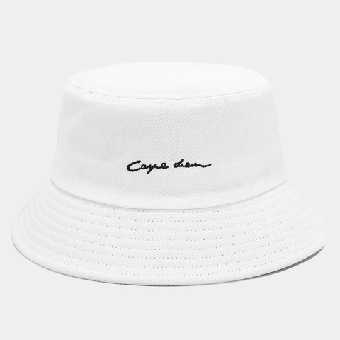 Bucket Hat Baumwolle Vintage Buchstaben Stickerei Atmungsaktiv Sonnenschutz Sommer Reise Lässig Mode