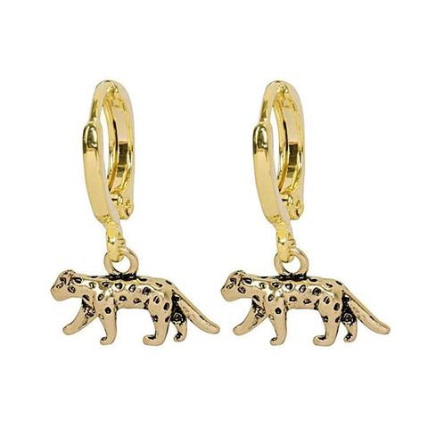 Retro 3D Luipaard Creolen Voor Dames Koperen Dieren Sieraden Met 925 Sterling Zilver Stift Trendy Oorbellen Cadeau