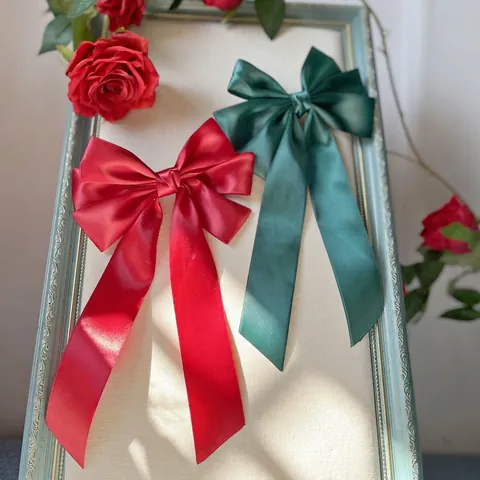 Elegant Large Satin Bow Hair Clip With Long Streamers Korean Style Spring Barrette Fashion Hair Accessories For Women