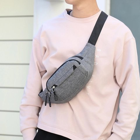Men Chest Bag Oxford Cloth Multi Pocket Adjustable Strap Casual Sporty Waist Bag Sling Pack Urban Travel