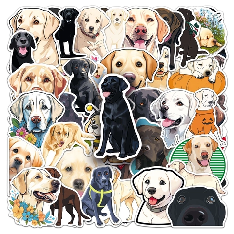 Labrador Retriever Hund Sticker PVC Wasserdicht Cartoon Doodle Aufkleber Für Koffer Laptop Handy Scrapbooking Dekor