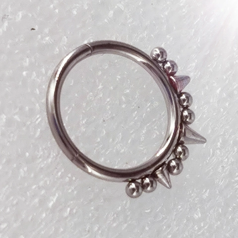 Aro De Nariz Septum Clicker Acero Quirúrgico 316L Puntas Cuentas Joyería Piercing Punk Unisex