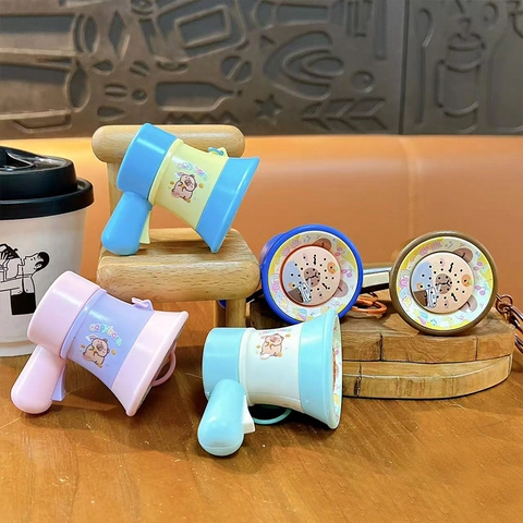 Llavero Altavoz de Grabación de Capibara Creativo Mini Megáfono de Animal Lindo Juguete Colgante de Bolsa Regalo Estudiante