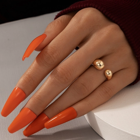 Minimalist Water Drop Ball Open Ring Alloy Adjustable High Polish Modern Geometric Fashion Jewelry For Women