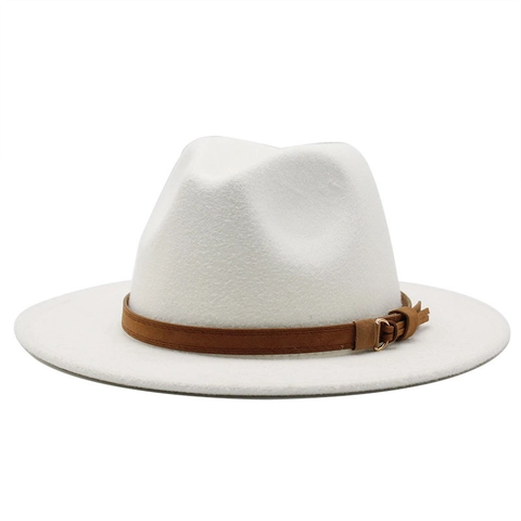 Sombrero Fedora de Fieltro de Lana de Color Sólido Vintage para Hombre Mujer Sombrero de Jazz de Ala Plancha Ancha Otoño Invierno