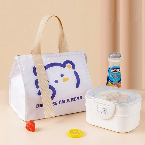 Cartoon Geïsoleerde Lunchtas Oxford Stof Aluminiumfolie Thermisch Waterdicht Draagbaar Grote Capaciteit Koeltas Voor School Kantoor Picknick