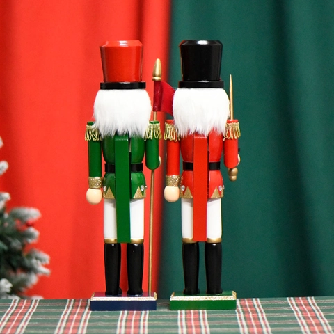Casse Noisette Soldat De Noël Traditionnel Ornement En Bois Peint À La Main Décoration De Table Décor De Fête