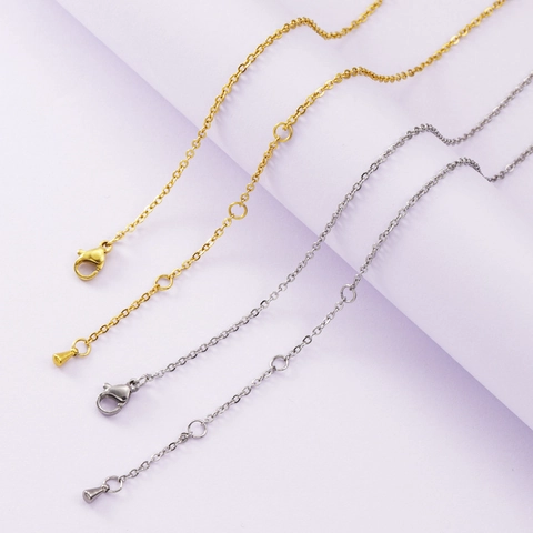 Cadena De Collar Ajustable De Acero Inoxidable 304 Para Hacer Joyas DIY Con Colgante De Gota Y Cierre De Langosta