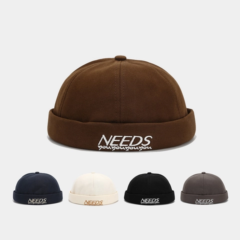 Berretto Senza Visiera Docker Hat Cotone Ricamo Regolabile Streetwear Hip Hop Miki Cappello Per Uomo Donna