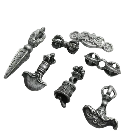 Retro Vajra Bell Charms Zinc Alloy Antique Silver DIY Jewelry Accessories Tibetan Style Buddhist Religious Pendants