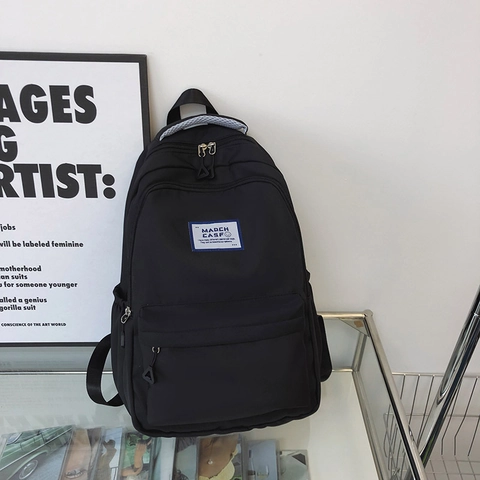 Zaino In Nylon Alla Moda Grande Capacità Cartella Scolastica Minimalista Resistente All'acqua Per Studenti Laptop