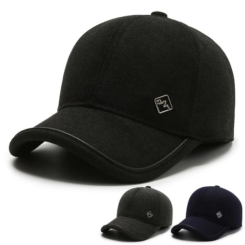 Casquette De Baseball En Laine Hiver Chaude Réglable Avec Logo En Métal Pour Hommes Chapeau Classique