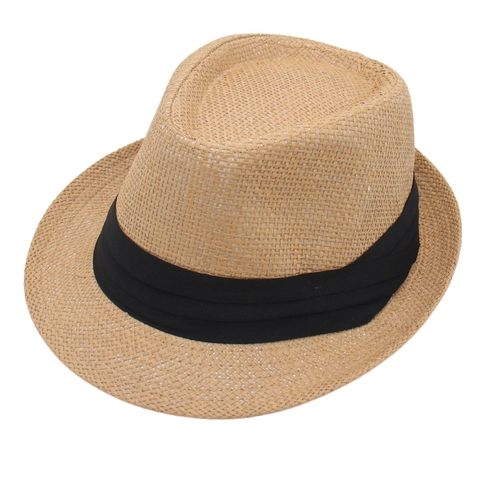 Klassischer Strohhut Fedora Mit Schwarzem Band Sommer Sonnenhut Panama Kappe Atmungsaktiv Vintage Jazz Stil Unisex