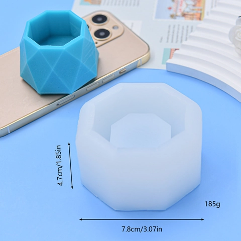 Geometrische Silikonform Achteckige Diamantschliff Facetten Für DIY Sukkulenten Blumentopf Kerzenhalter Beton Gips Handwerk
