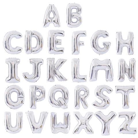 Alphabet Letter Balloons Aluminum Foil Metallic Gold Silver Party Decor Birthday Wedding Celebration Anniversary