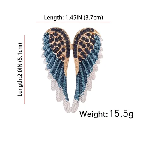 Spilla Ala Angelo Lega Zinco Sfumata Strass Spilla Lucida Elegante Accessorio Gioielli Stile Alla Moda Per Cappotti