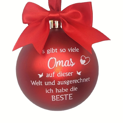 Palle Di Natale In Plastica Con Fiocco Stampa Tedesca Decorazione Da Appendere Per Albero Per Nonno Nonna Papà Mamma