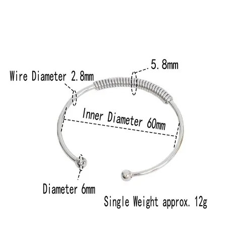 Bracciale Rigido Aperto In Acciaio Inossidabile Design A Molla Polsino Regolabile Minimalista Con Estremità A Sfera Per Donna