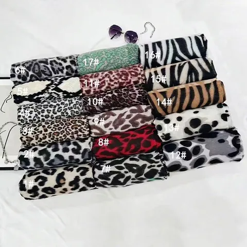 Écharpe Imprimé Animal Léopard Pour Femmes Hiver Chaud Grand Châle Texture Douce Façon Cachemire Accessoire Élégant