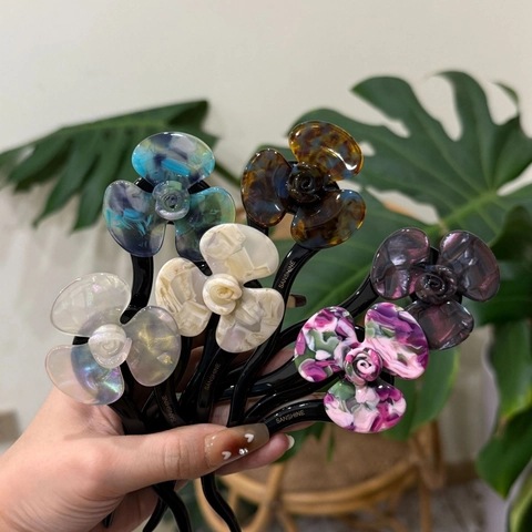 Horquilla De Flor De Acetato Pasador De Pelo En U Vintage Minimalista Dulce Accesorios Para El Cabello Para Mujeres