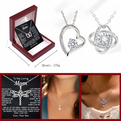 925 Sterling Silver Heart Clover Pendant Necklace For Women Zirconia Double Heart Jewelry Mother's Day Valentine's Gift