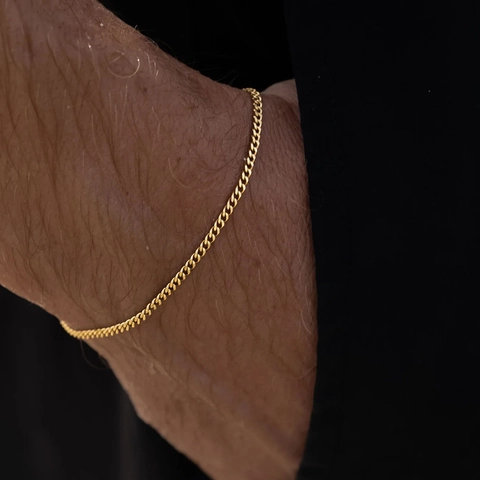 Herren Edelstahl Armband Minimalistisch 18K Vergoldet Schlangenkette Mode Schmuck Elegantes Geschenk