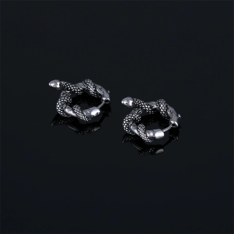 Schlangen Huggie Creolen 316 Edelstahl Wickel Design Tier Punk Gothic Vintage Schmuck Für Damen Herren Unisex