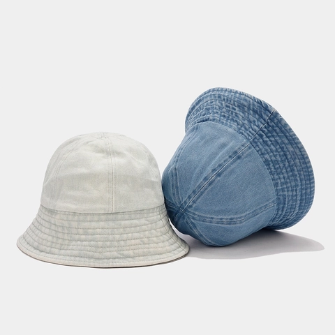 Cappello Da Pescatore In Denim Lavato Cotone Protezione Solare All Aperto Casual Vintage Per Donna Uomo Unisex