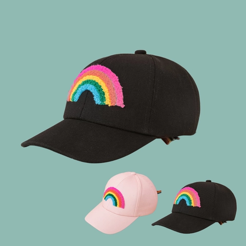 Cappellino Da Baseball Ricamo Ciniglia Arcobaleno Cotone Regolabile Protezione Solare Cappello Sport Bambini Adulti Genitore Figlio