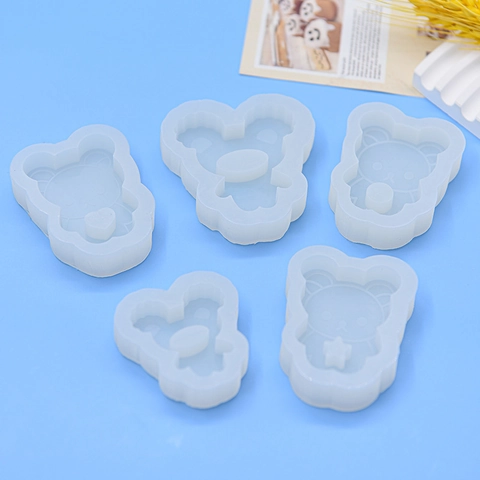 DIY Niedliche Bären Silikonform Für Harzguss Epoxid Schmuckherstellung Handwerk Kuchendekoration 3D Cartoon Tierform