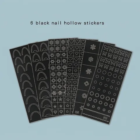 Hollow Nail Art Stickers Heart Butterfly Leopard Patterns French Manicure DIY Decoration Women Decorative Manicure Decals