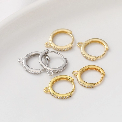 Eleganti Ganci Per Orecchini In Rame Con Zirconia Cubica Monachella Cerchi Apribili Con Occhielli Per Gioielli Fai Da Te