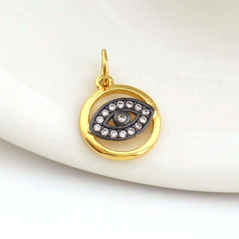 Ciondoli In Rame Placcati Oro 18K Malocchio Cuore Stella Luna Smalto Zircone Per La Creazione Di Gioielli Fai Da Te