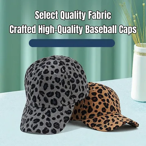 Baseballkappe Leopard Print Corduroy Verstellbar Sonnenhut Outdoor Vintage Mode Für Herren Damen