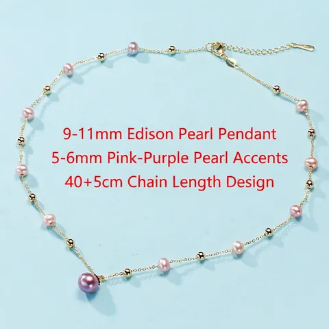 Elegant Freshwater Pearl Starry Sky Necklace For Women Copper Alloy Gold Plated Edison Pearl Minimalist Jewelry Adjustable Chain