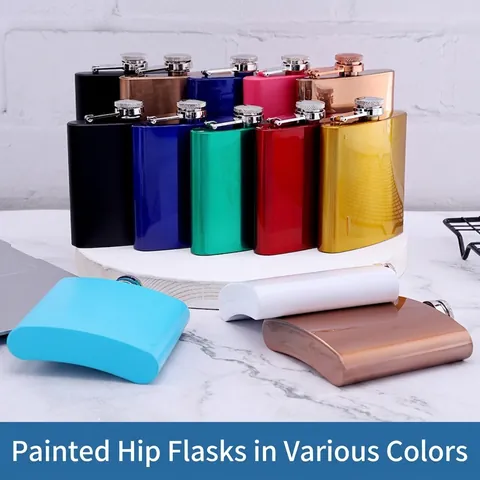 Stainless Steel Hip Flask Portable Outdoor Whiskey Liquor Bottle With Leakproof Screw Cap Curved Design Elegant
