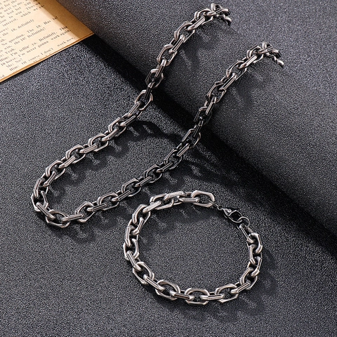 Collana A Catena Geometrica In Acciaio Inossidabile Da Uomo Accessori Per Gioielli In Stile Industriale Classico
