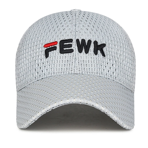 Cappello Da Baseball In Rete Traspirante Poliestere Ricamo Lettera FEWK Cappello Sole Pesca All'aperto Regolabile Uomini Donne