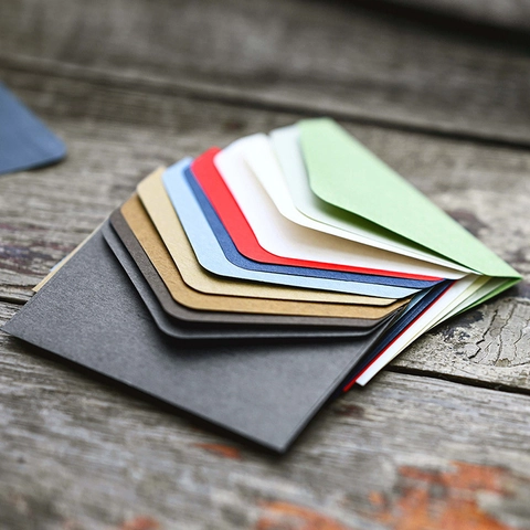 Mini Buste Retro Carta Speciale Strutturata Patta Triangolare Per Tessere Associative Carte Regalo Compleanno Matrimonio Piccolo